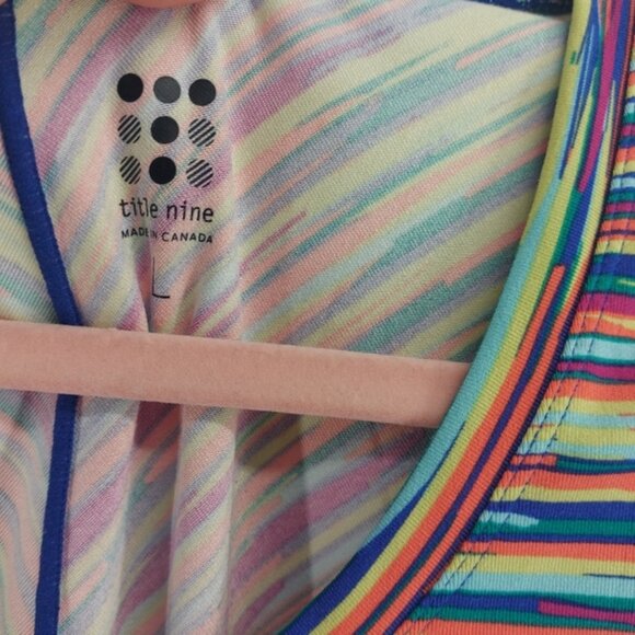 Title Nine rainbow multicolored stripe midi athletic dress - Picture 3 of 5